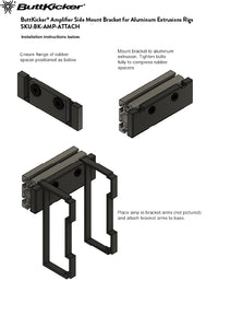 ButtKicker Amplifier Side Mount Bracket for Aluminum Extrusion Rigs